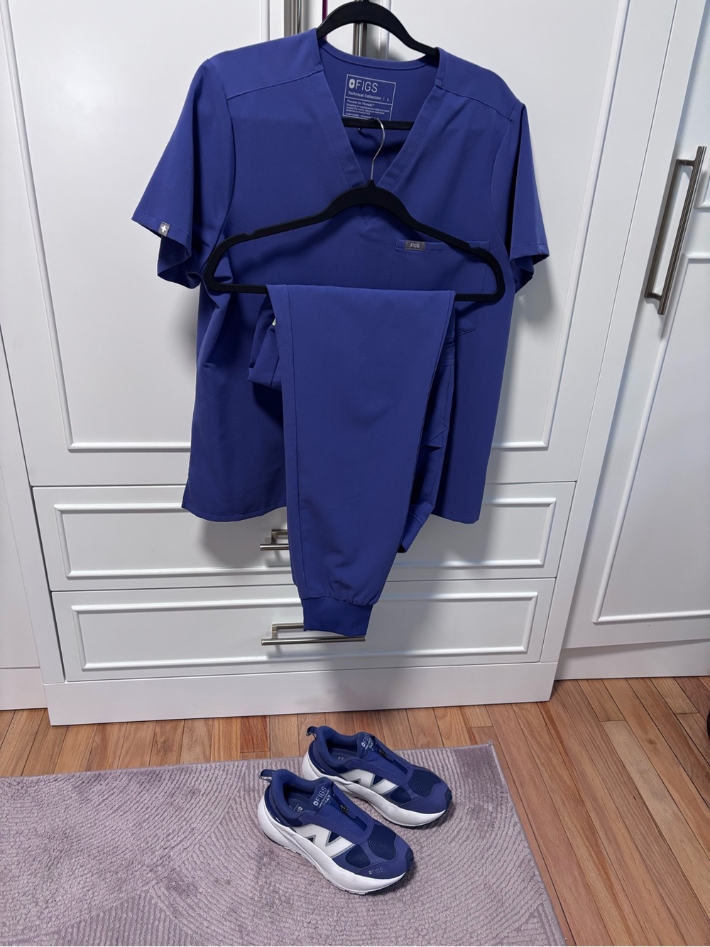 Figs Women's Scrub Set in New Balance Sneakers